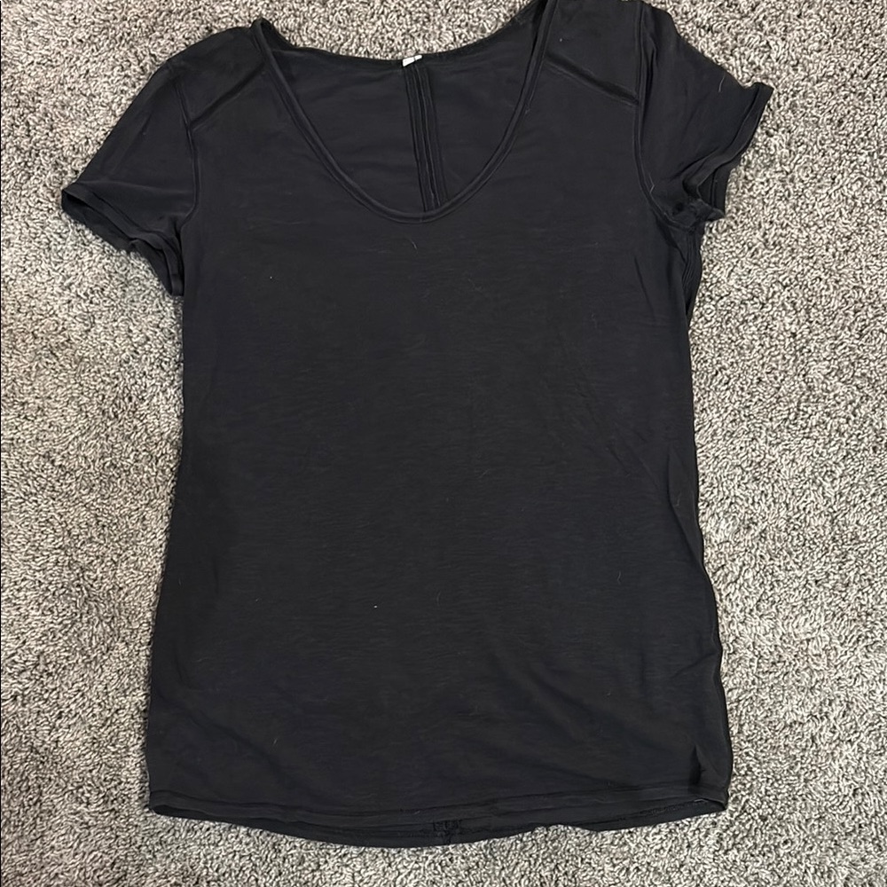 Lululemon Athletica Black Fitted Short Sleeve Tee